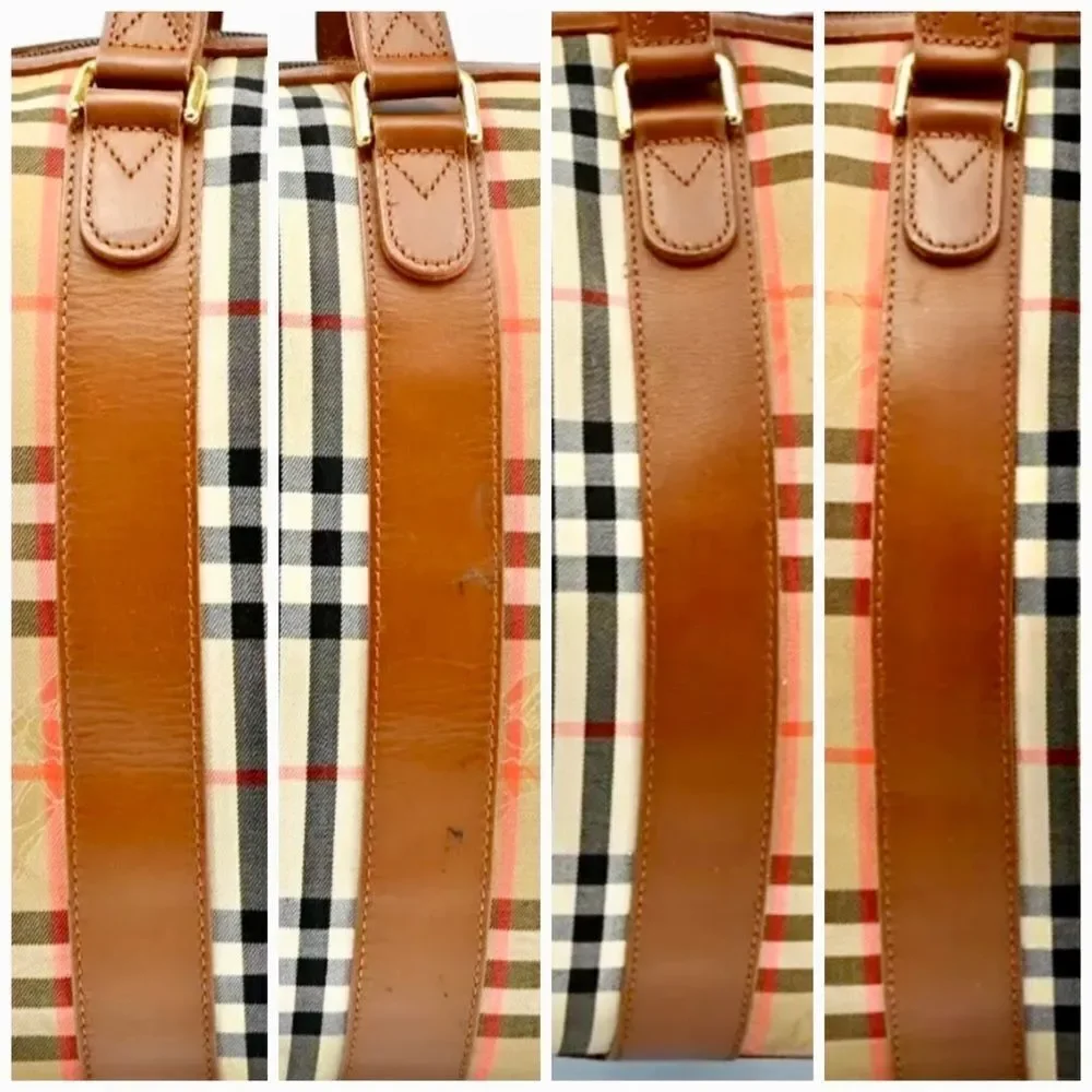 BURBERRY NOVA CHECK Canvas Leather Travel Bag 🧳 50cm